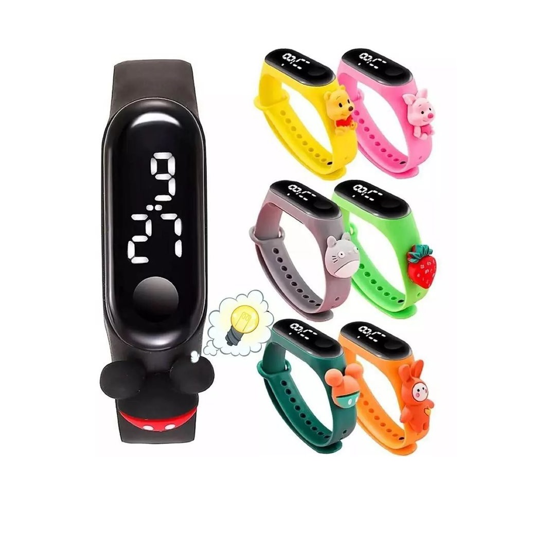 ساعت مچی دیجیتال بچه گانه عروسکی بند سیلیکونی