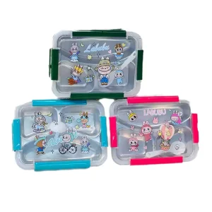 ظرف غذا سه خانه استیل لبوبو