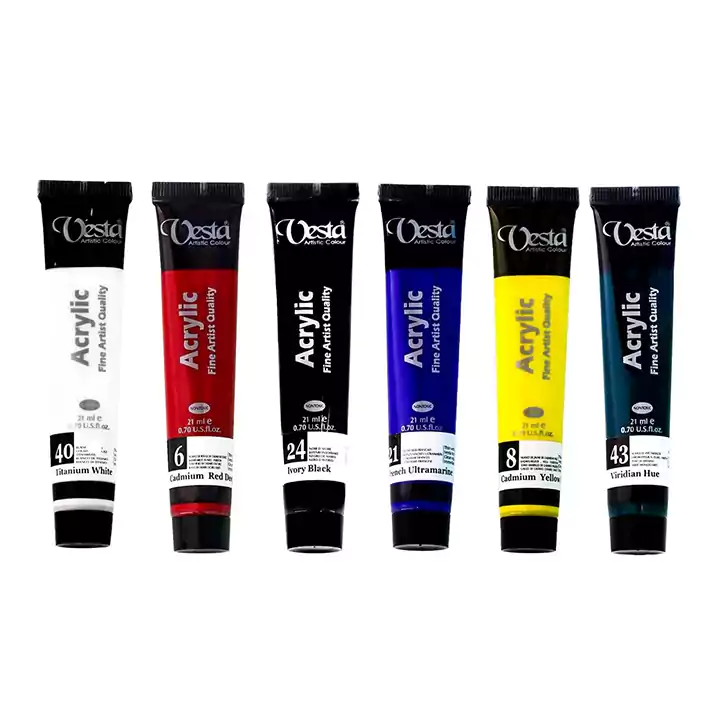 رنگ اکریلیک 6 عددی 21 میل وستا