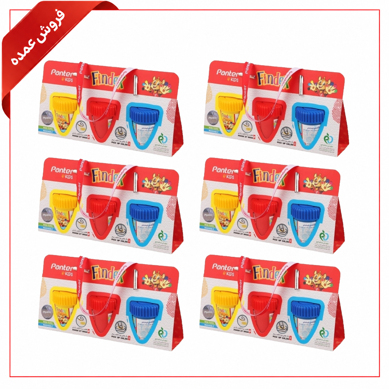 رنگ انگشتی 3 عددی findex پنتر بسته 6 عددی (عمده)
